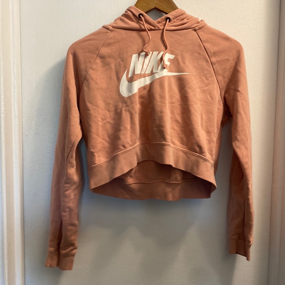 Pink Nike Cropped Hoodie